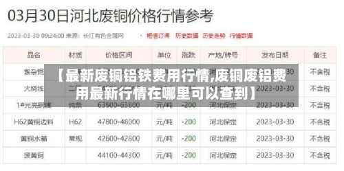 【最新废铜铝铁费用行情,废铜废铝费用最新行情在哪里可以查到】