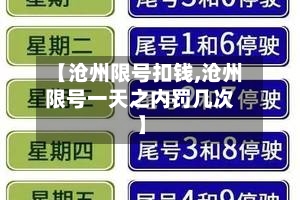 【沧州限号扣钱,沧州限号一天之内罚几次】-第2张图片