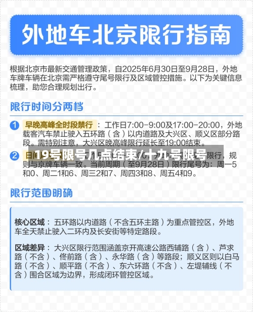 19号限号几点结束/十九号限号