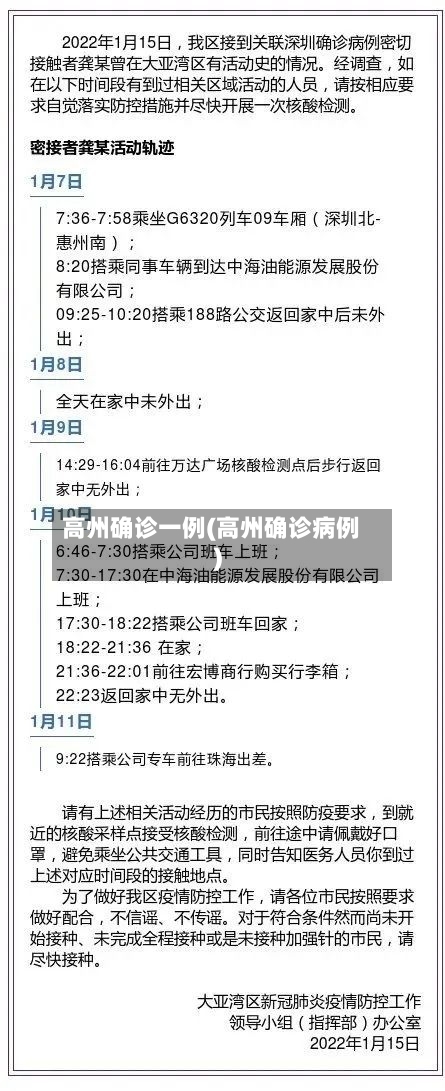 高州确诊一例(高州确诊病例)-第2张图片