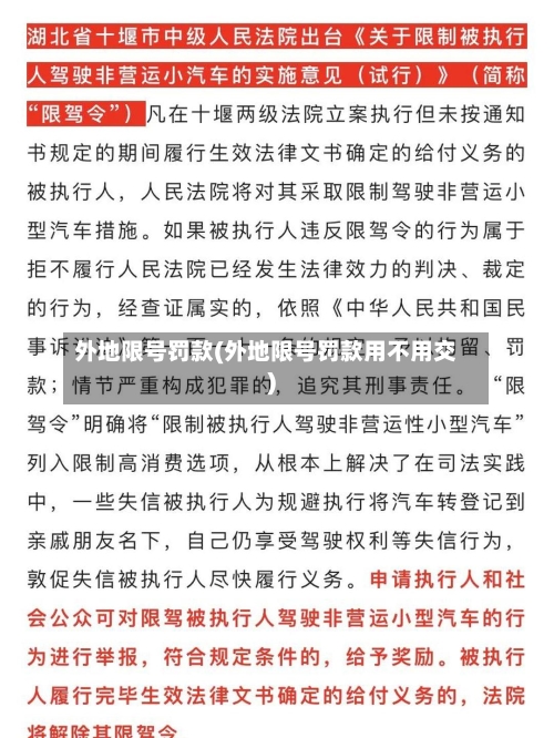 外地限号罚款(外地限号罚款用不用交)