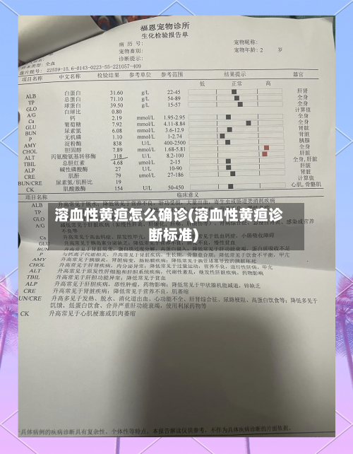 溶血性黄疸怎么确诊(溶血性黄疸诊断标准)