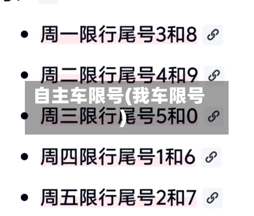 自主车限号(我车限号)-第2张图片